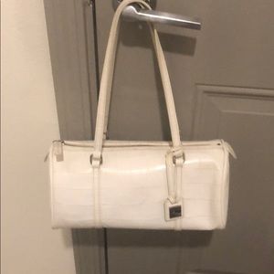Dooney & Bourke white Croc lather barrel bag